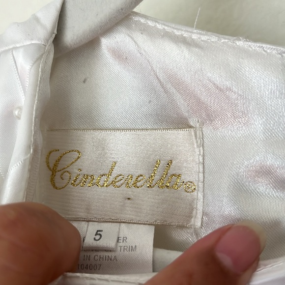 Cinderella Girl Special Occasion Party Dress Pearl embellish belted Sz 5 - Picture 4 of 14
